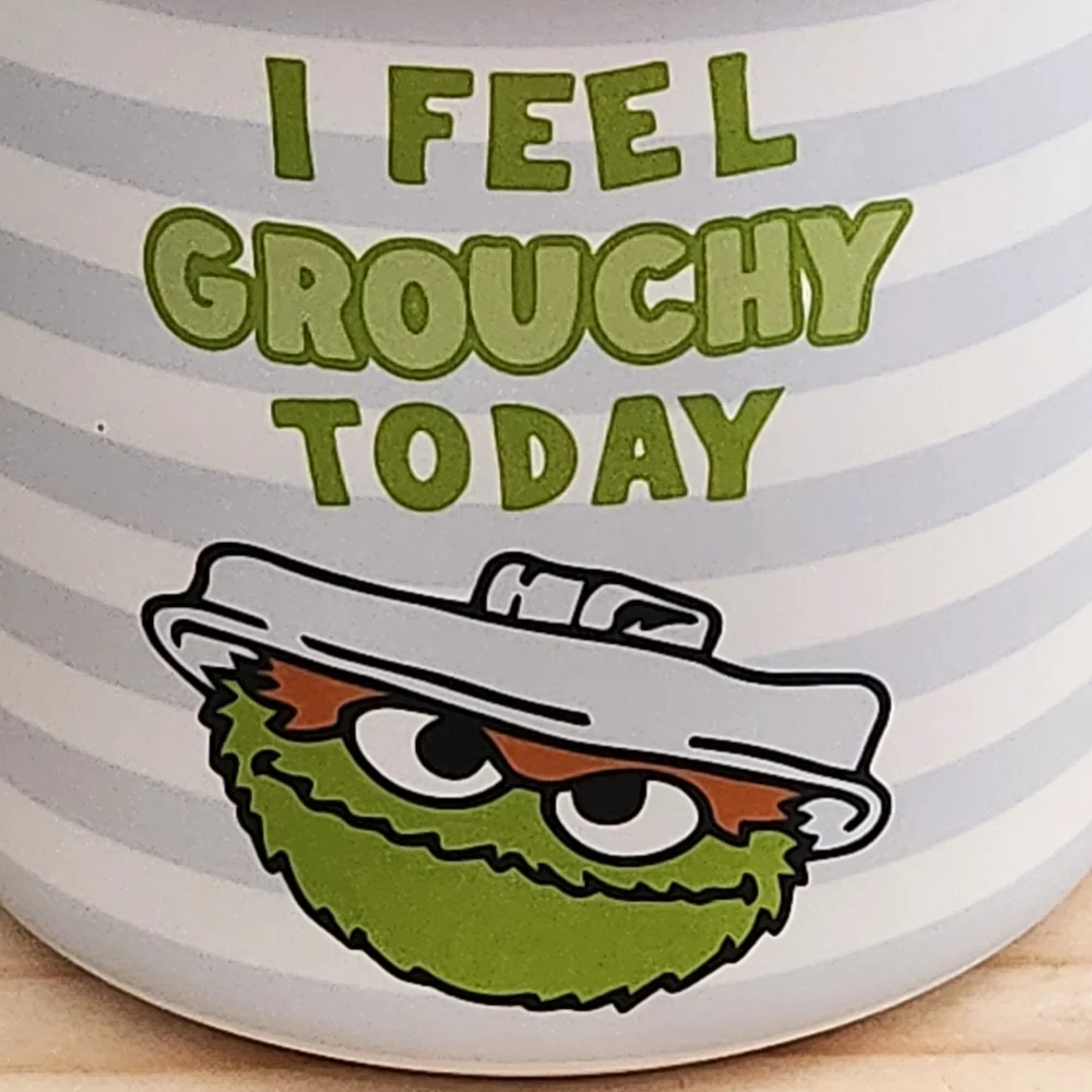 Sesame Street Oscsr the Grouch "I Feel Grouchy Today" Soft Touch Ceramic Mug NWT - Picture 6 of 12